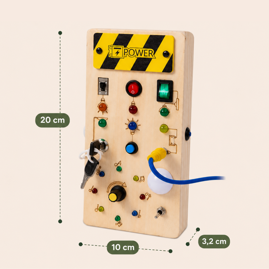 Montessori LED Busy Board – Tænk og løs
