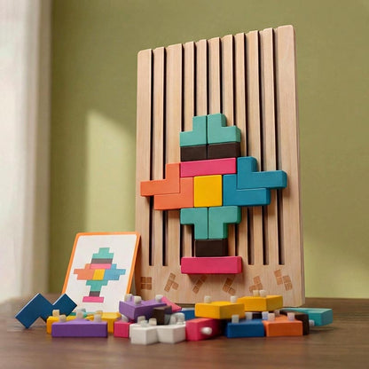 Montessori Træ-Tetris - Pædagogisk Byggespil