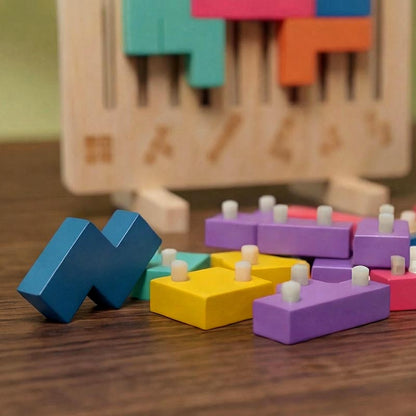 Montessori Træ-Tetris - Pædagogisk Byggespil