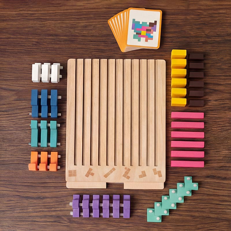 Montessori Træ-Tetris - Pædagogisk Byggespil