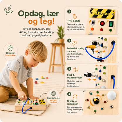 Montessori LED Busy Board – Tænk og løs
