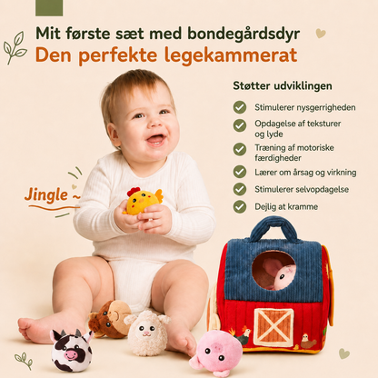 Blødt bondegårdslegesæt – 6 tøjdyr til babyer