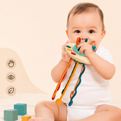 Montessori Silicone Pull Toy – Sensory & Motor Baby Toy