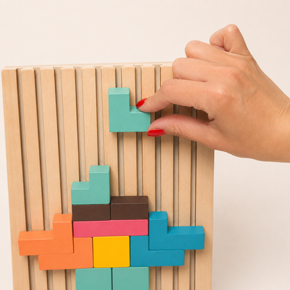 Montessori Træ-Tetris - Pædagogisk Byggespil