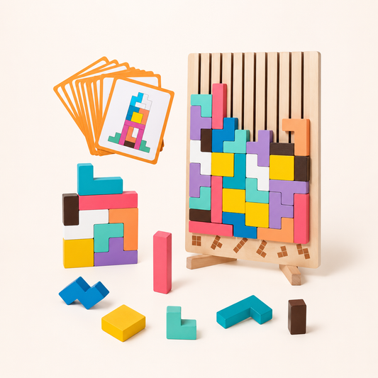 Montessori Træ-Tetris - Pædagogisk Byggespil