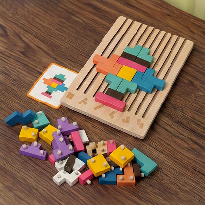 Montessori Træ-Tetris - Pædagogisk Byggespil
