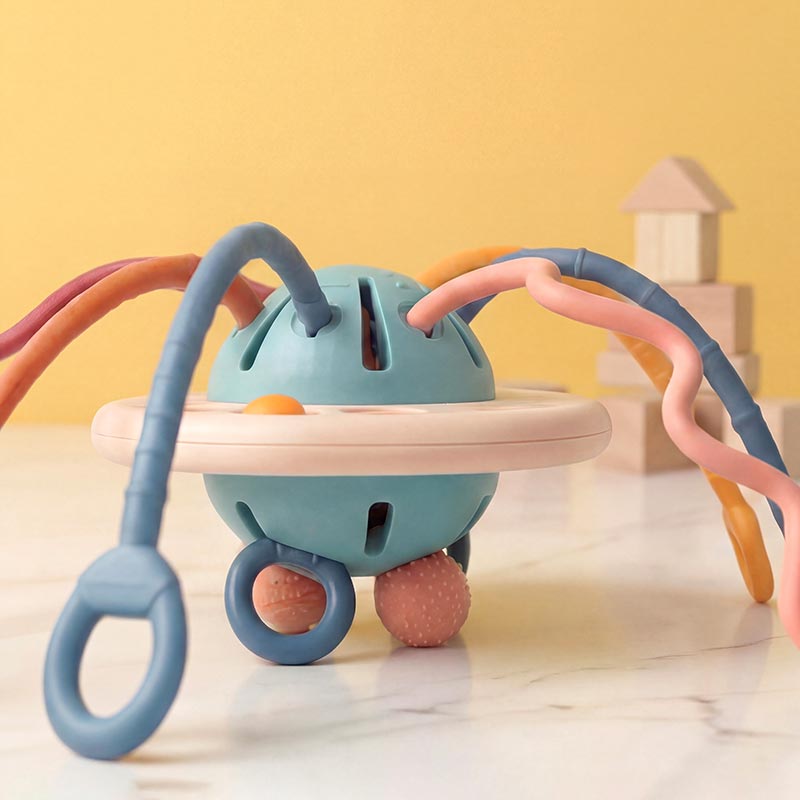 Montessori Silicone Pull Toy – Sensory & Motor Baby Toy