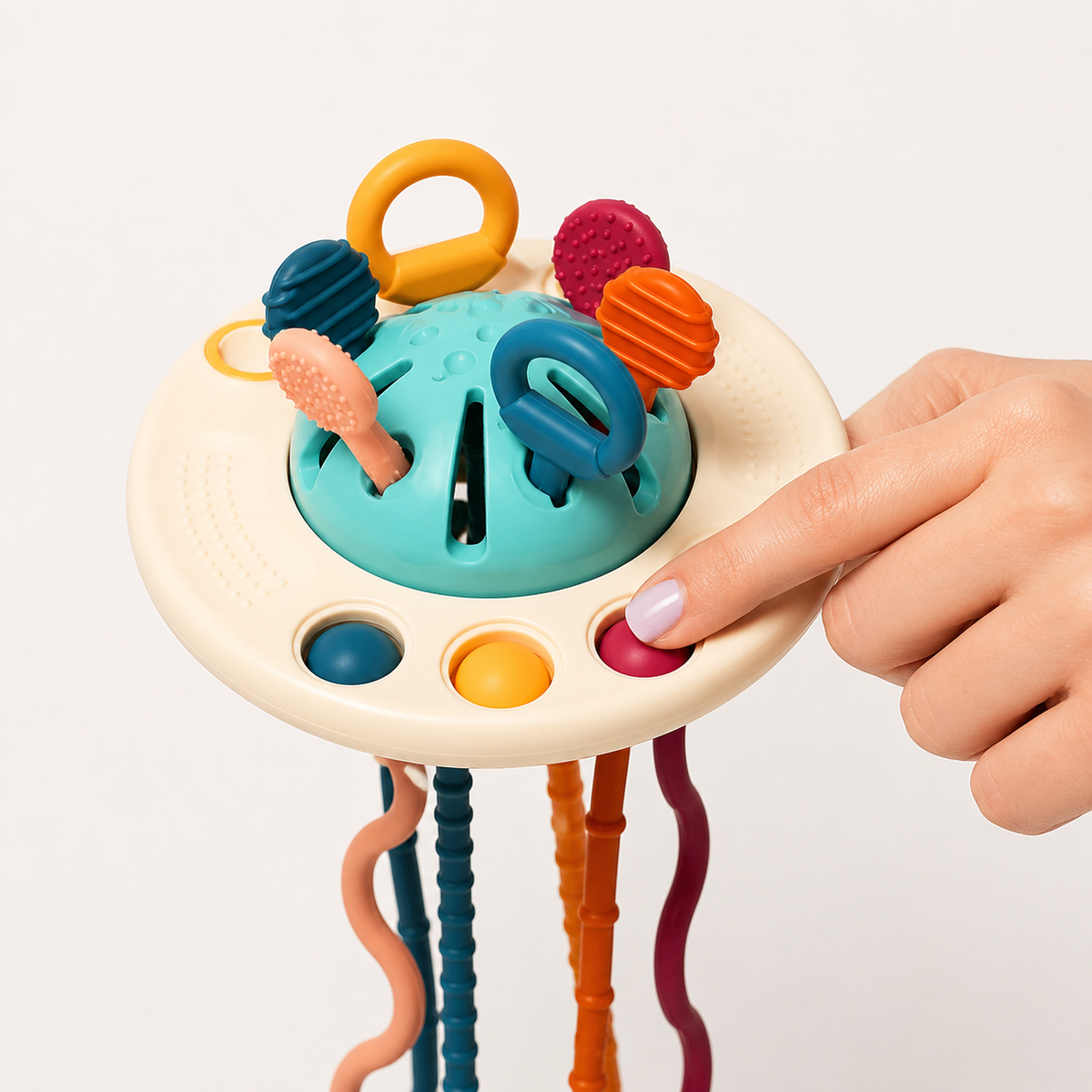 Montessori Silicone Pull Toy – Sensory & Motor Baby Toy